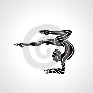 Creative silhouette of gymnastic girl. Art