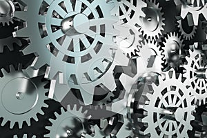 Creative silver cogwheels background