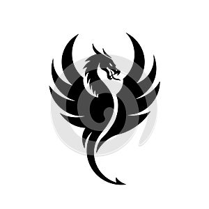 Simple dragons silhouettes logo photo