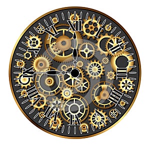 Golden skeleton clock