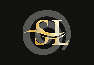 Creative SL letter with luxury concept. Modern SL Logo Design for business and company identity