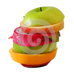 Creative slide compose summer fruit mixed with