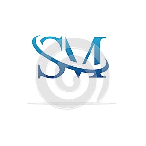 Creative SM logo icon design photo