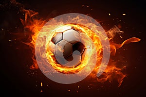 Creative Soccer ball fire mockup. Generate Ai