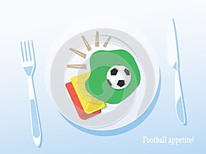 Creative Soccer / Football Background. Football Appetite!