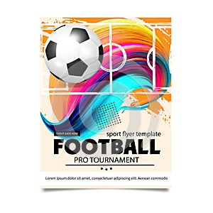 Creative soccer football tournament brochure template. Football or soccer ball on modern background. Football cover