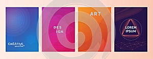 Creative solutions Design Art Lorem Ipsum text in abstract color gradient shapes background. Set of covers, brochures, flyer. Cool