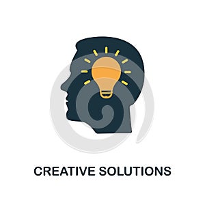 Creative Solutions flat icon. Monochrome style design from online education icon collection. UI and UX. Pixel perfect flat creativ