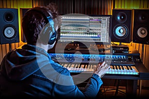 Creative Soundscapes Electronic Music Production in Home Studio and Professional Recording Environment. created with Generative AI