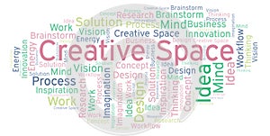 Creative Space word cloud, made with text only.