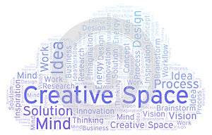 Creative Space word cloud, made with text only.