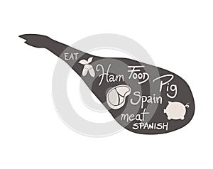 Creative spanish ham illustration