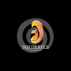 creative squirrel animal logo design icon symbol illustration-vector