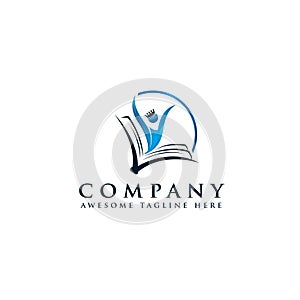 Creative stack books logo vector