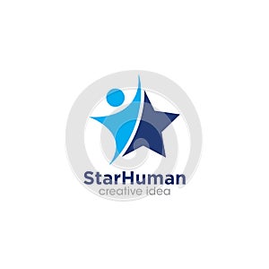 Creative Star People Logo Design Template
