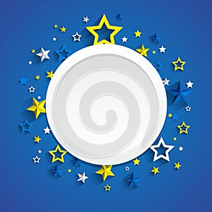 Creative stars frame on blue background