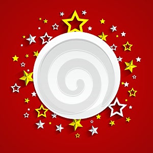 Creative stars frame on red background