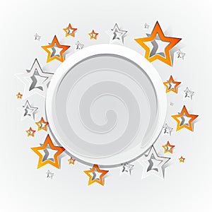 Creative stars frame on white background