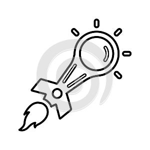 Creative Start up icon. Line, outline symbol