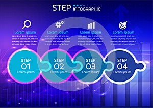 Creative step infographic technology background template for presentation,vector illustration