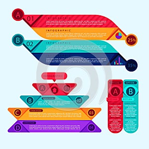 Creative steps collection colorful business infographic template, can be used for presentation, web or workflow diagram layout