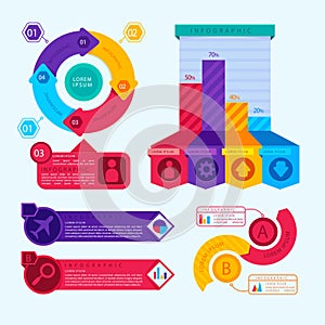 Creative steps collection colorful business infographic template, can be used for presentation, web or workflow diagram layout