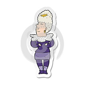 A creative sticker of a cartoon aristocratic woman
