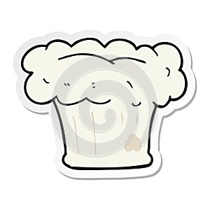 A creative sticker of a cartoon bakers hat