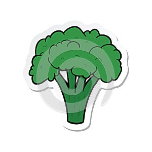 A creative sticker of a cartoon brocoli