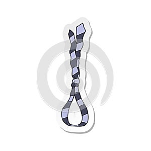 A creative sticker of a cartoon business tie like noose