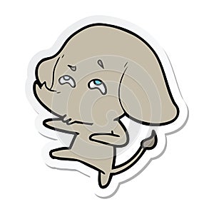 A creative sticker of a cartoon elephant remembering