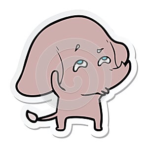 A creative sticker of a cartoon elephant remembering