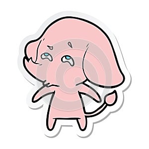 A creative sticker of a cartoon elephant remembering