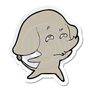 A creative sticker of a cartoon elephant remembering