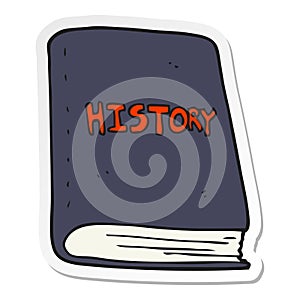 A creative sticker of a cartoon history book