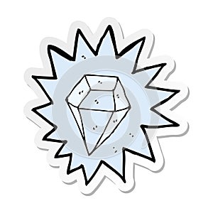 A creative sticker of a cartoon huge diamond