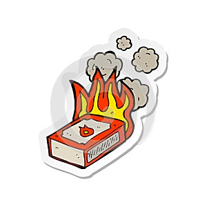 A creative sticker of a cartoon pack of matches