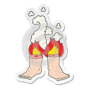A creative sticker of a cartoon of spontaneous human combustion