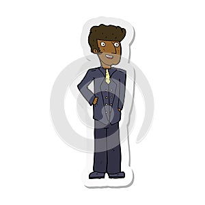 A creative sticker of a cartoon upperclass man