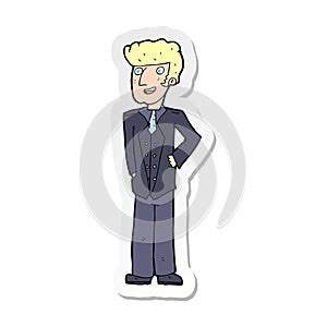 A creative sticker of a cartoon upperclass man