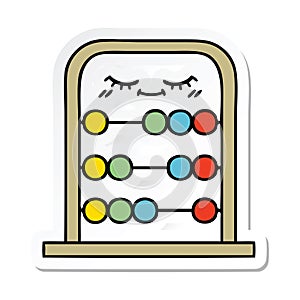 A creative sticker of a cute cartoon abacus