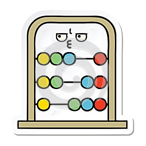 A creative sticker of a cute cartoon abacus