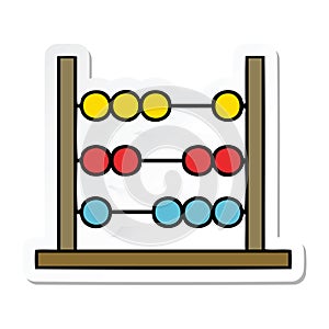 A creative sticker of a cute cartoon maths abacus