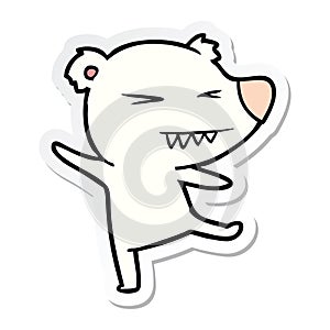 A creative sticker of a dancing polar bear cartoon