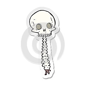 A creative sticker of a spooky cartoon sull and spine photo