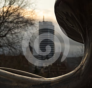 A creative streetphoto in jena at sunset