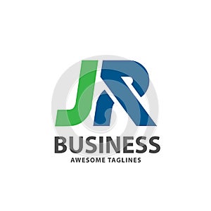 Creative strong initial letter jr logo