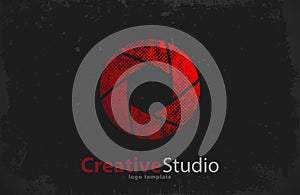 Creative studio logo design. Camera . . Shutter