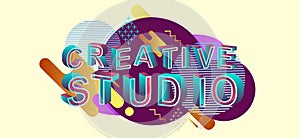 Creative studio modern concept typography banner. Web page design. Company creative design