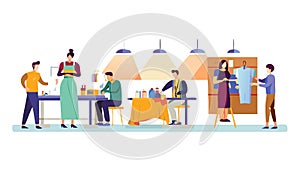 Creative Studio Workshop, Artisans Crafting Together, vector design Generative AI